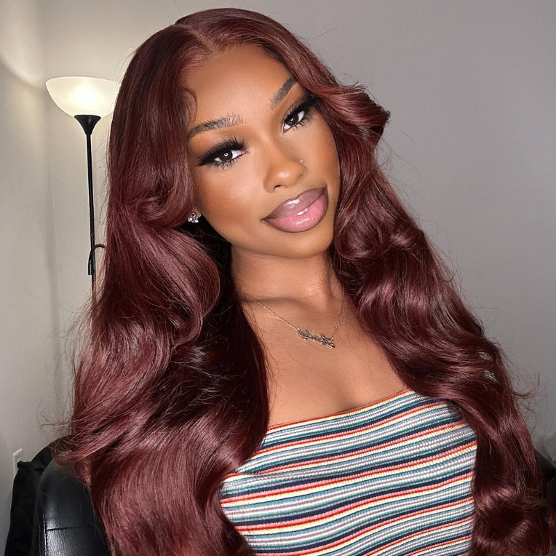 VIYA Auburn Red Color Lace 13x4/13x6 HD Lace Body Wave Pre Bleached Knots Wig