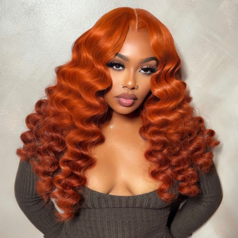 VIYA Full Size™ 13x6 HD Lace Frontal Copper Brown Loose Deep Wave All Pre Styled Human Hair Wig