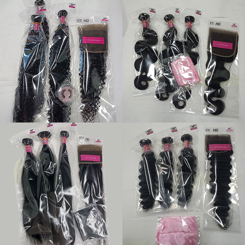 VIYA 9 PCS 12-24 Inch Bundles With 3 PCS 4x4 HD Lace Closure Wholesale Package Deal