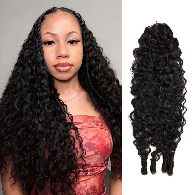 VIYA Feather Crochet Burmese Curly Natural Black Human Hair Extensions