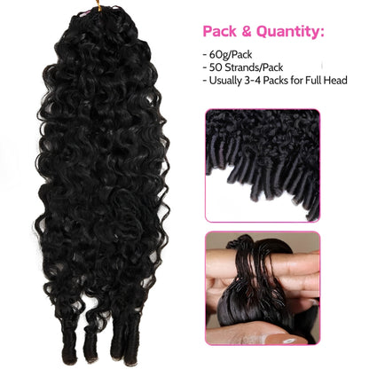 VIYA Feather Crochet Burmese Curly Natural Black Human Hair Extensions