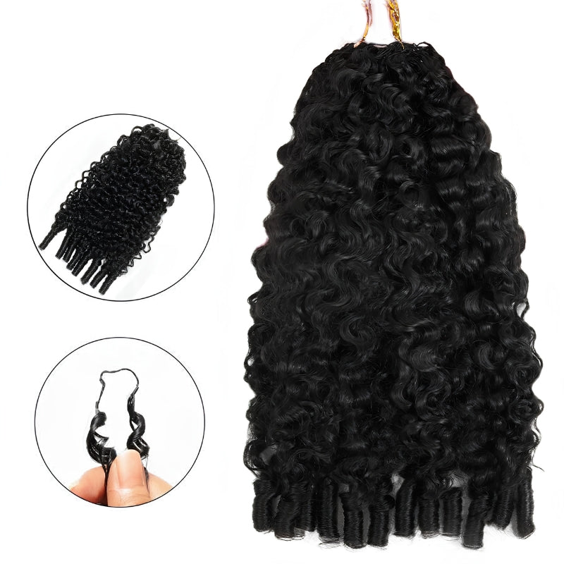 VIYA Feather Crochet Burmese Curly Natural Black Human Hair Extensions