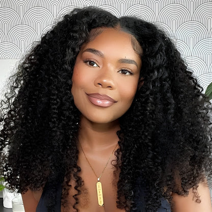 VIYA Feather Crochet Curly Natural Black Human Hair Extensions