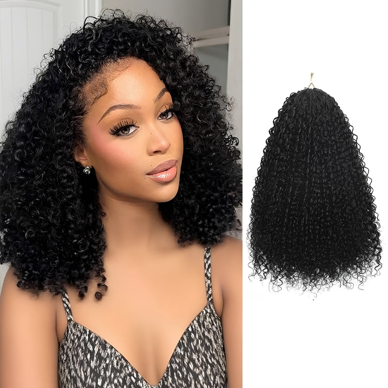 VIYA Feather Crochet Curly Natural Black Human Hair Extensions
