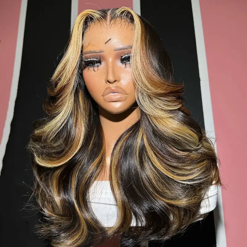 VIYA Full Size™ Glueless 13x6 HD Lace Hairstyles One Balayage Highlight Pre Bleached Knots Wig
