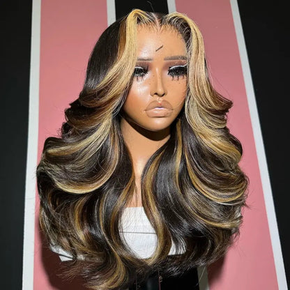 VIYA Full Size™ Glueless 13x6 HD Lace Hairstyles One Balayage Highlight Pre Bleached Knots Wig