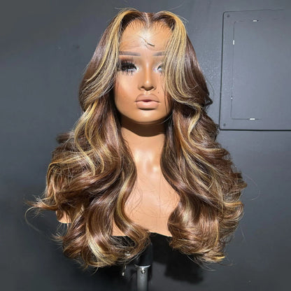 VIYA Full Size™ Glueless 13x6 HD Lace Hairstyles Two Balayage Highlight Pre Bleached Knots Wig