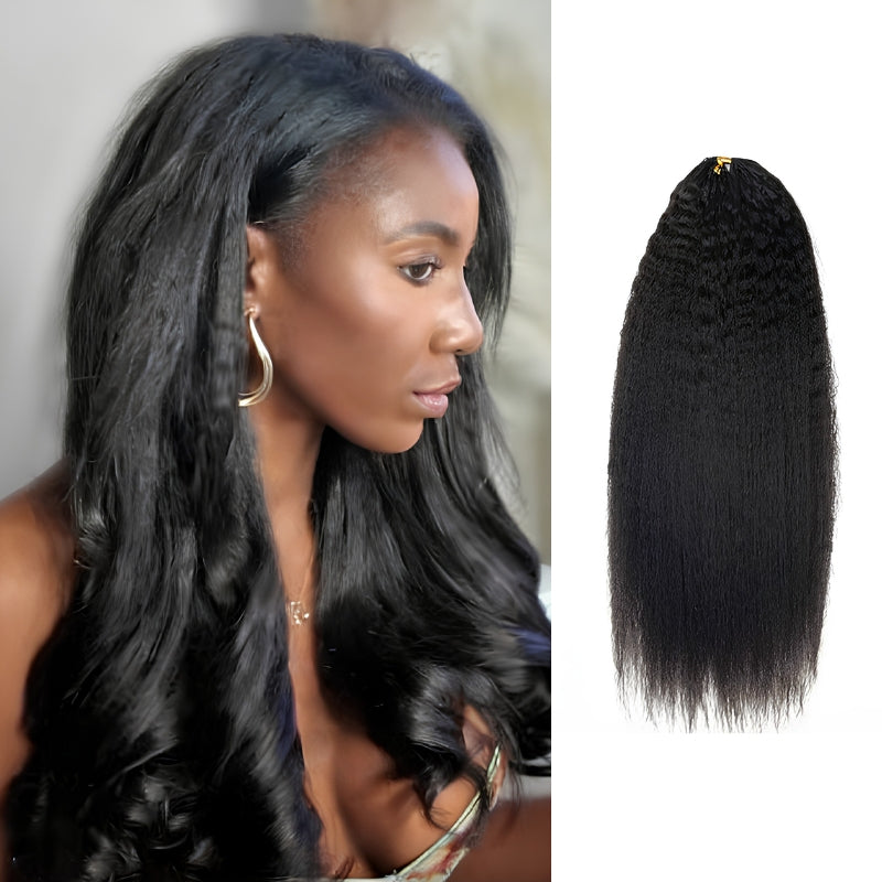 VIYA Feather Crochet Kinky Straight Natural Black Human Hair Extensions