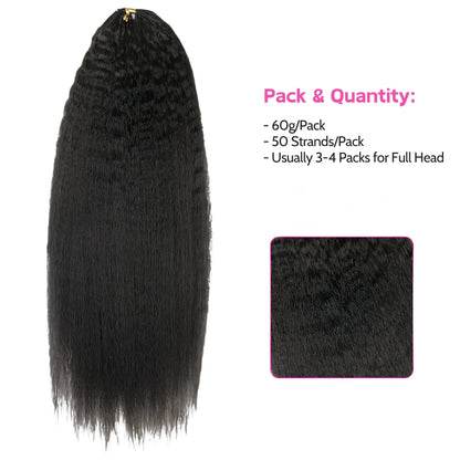 VIYA Feather Crochet Kinky Straight Natural Black Human Hair Extensions