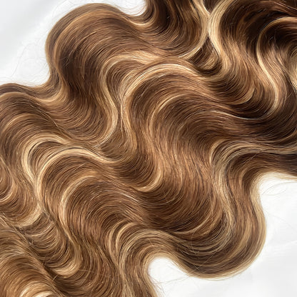 VIYA Feather Crochet P4/27 Balayage Highlight Body Wave Human Hair Extensions