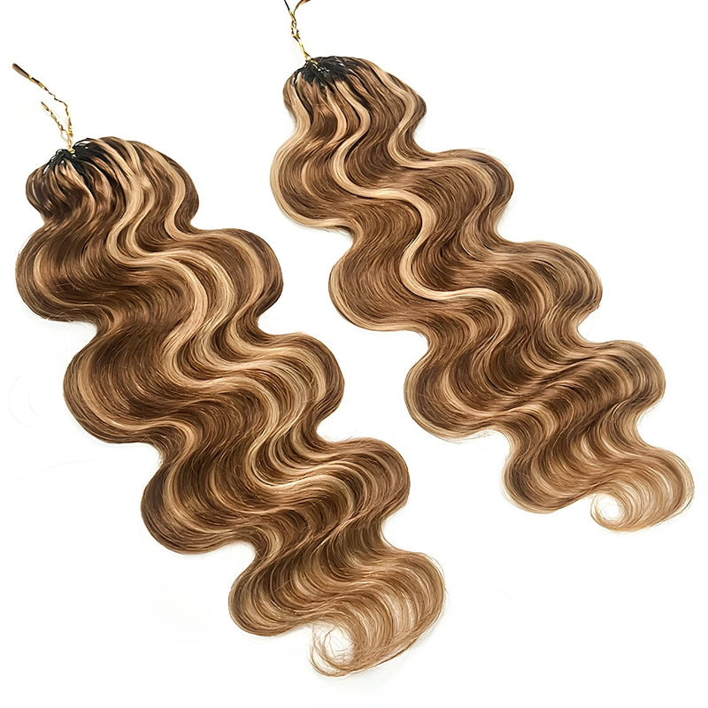 VIYA Feather Crochet P4/27 Balayage Highlight Body Wave Human Hair Extensions