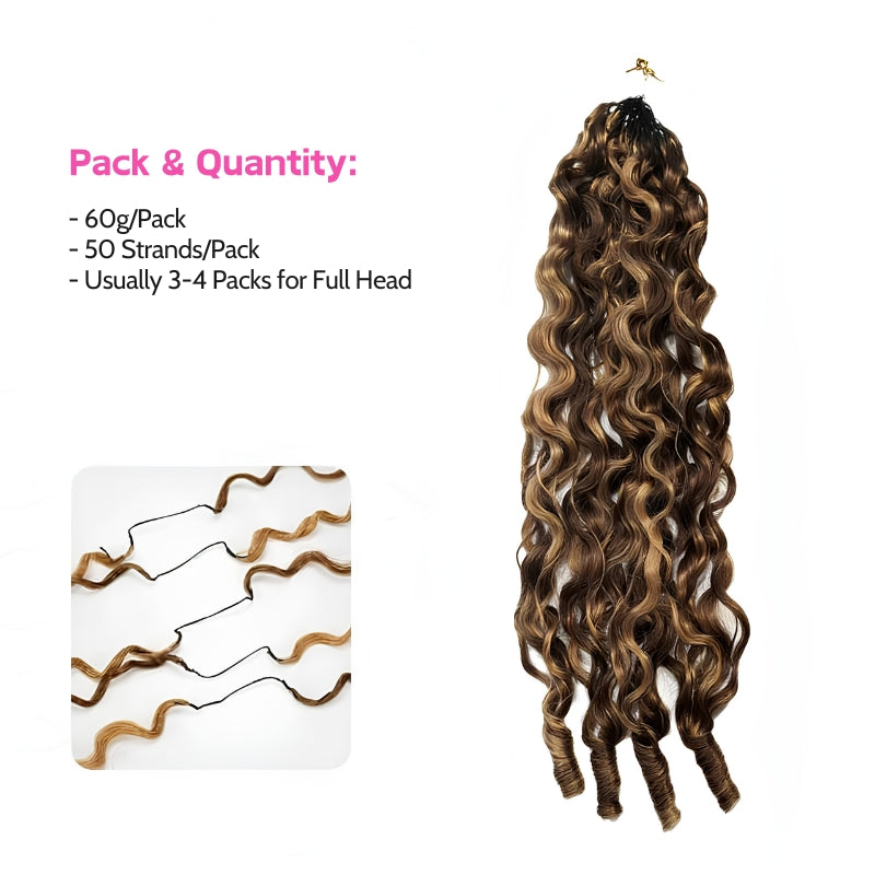 VIYA Feather Crochet P4/27 Balayage Highlight Burmese Curly Human Hair Extensions