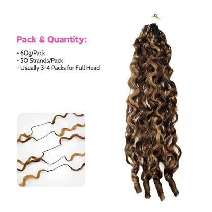 VIYA Feather Crochet P4/27 Balayage Highlight Burmese Curly Human Hair Extensions