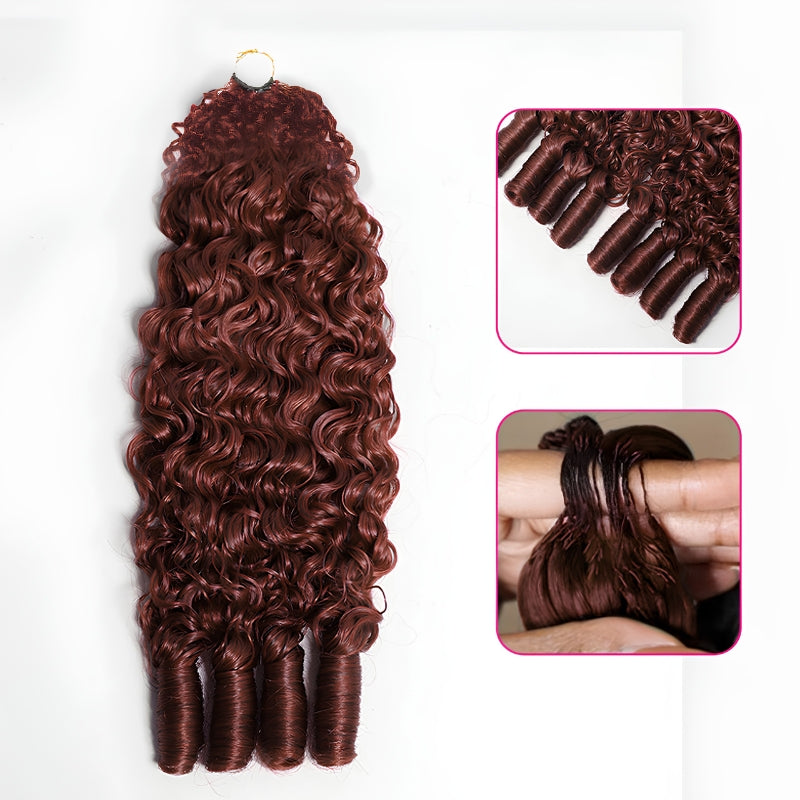 VIYA Feather Crochet Reddish Brown Burmese Curly Human Hair Extensions