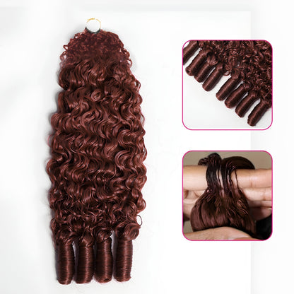 VIYA Feather Crochet Reddish Brown Burmese Curly Human Hair Extensions