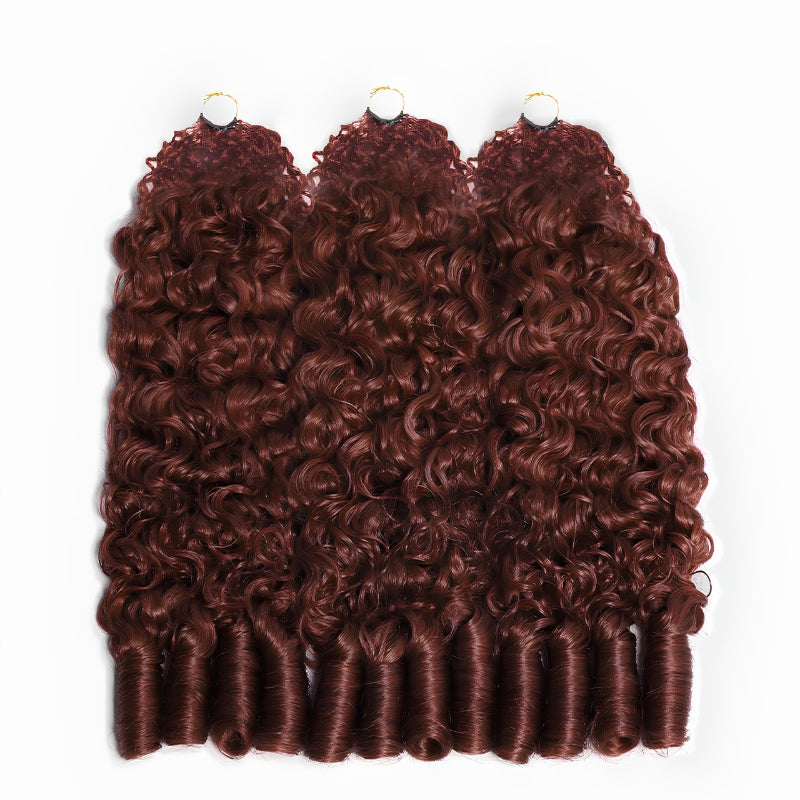 VIYA Feather Crochet Reddish Brown Burmese Curly Human Hair Extensions
