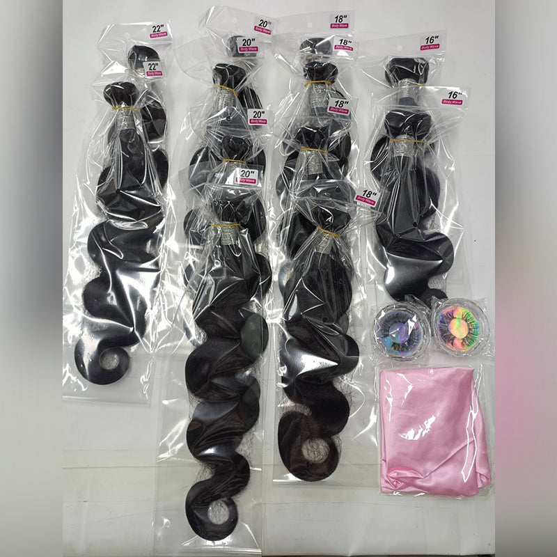 VIYA 9 PCS Bundles 18-30 Inch Natural Black All Textures Human Virgin Hair Wholesale Package Deal