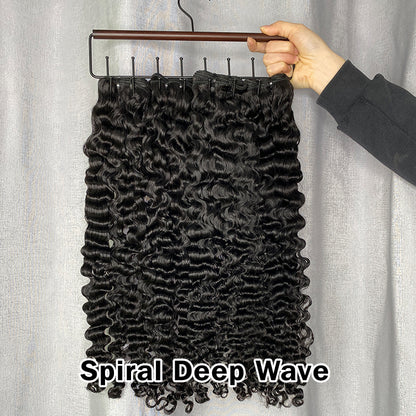 VIYA 9 PCS Bundles Natural Black Straight Body Wave Spiral Deep Wave Virgin Hair Wholesale Starter Package Deal