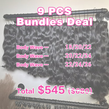 VIYA 9 PCS Bundles Natural Black Body Wave Virgin Hair Wholesale Package Deal