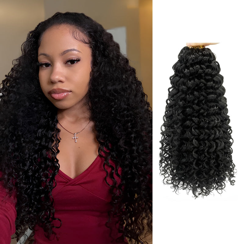 VIYA Feather Crochet Water Wave Natural Black Human Hair Extensions