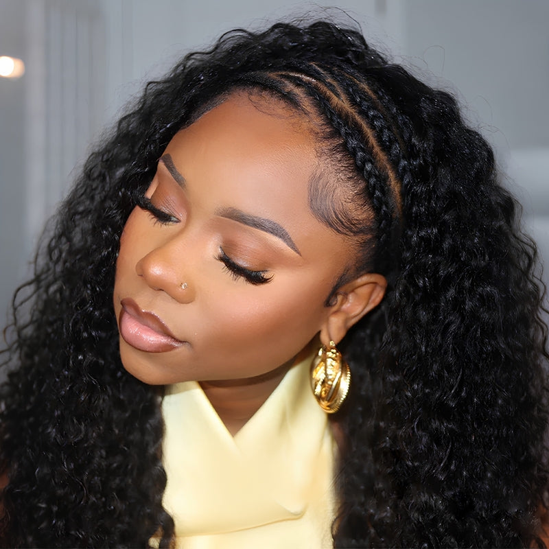 VIYA Feather Crochet Water Wave Natural Black Human Hair Extensions