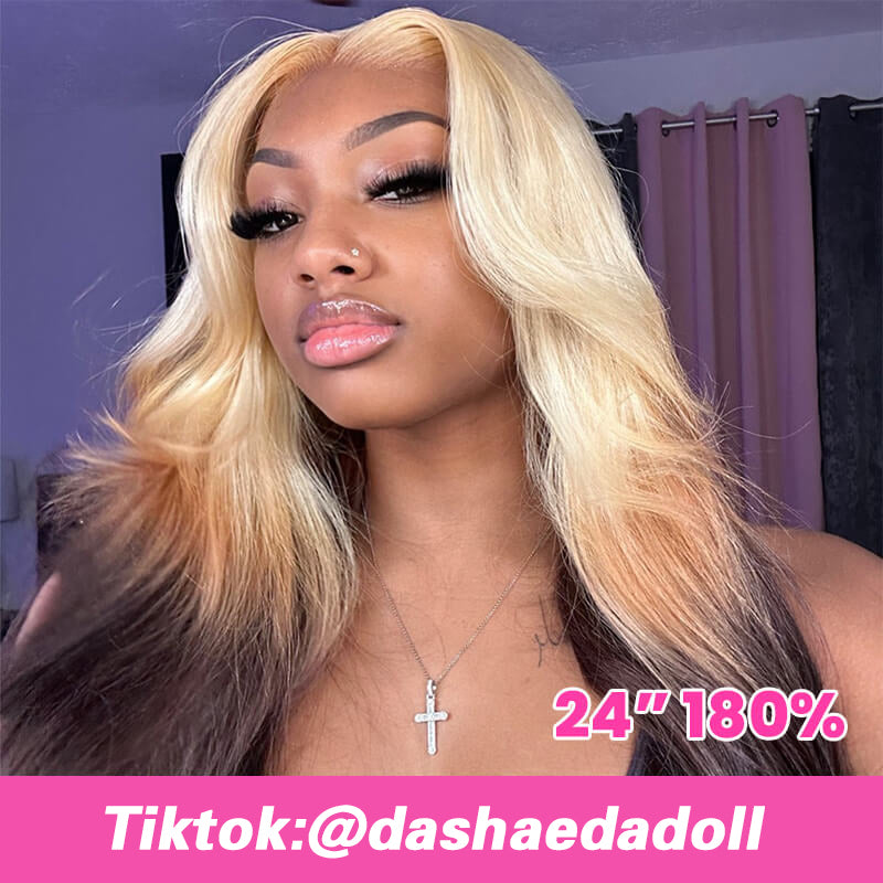 VIYA New Arrival Full Size™ Glueless 613 Blonde Brown Lace Frontal Loose Body Wave Human Hair Wigs Pre Plucked