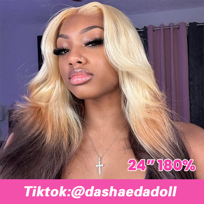 VIYA New Arrival Full Size™ Glueless 613 Blonde Brown Lace Frontal Loose Body Wave Human Hair Wigs Pre Plucked