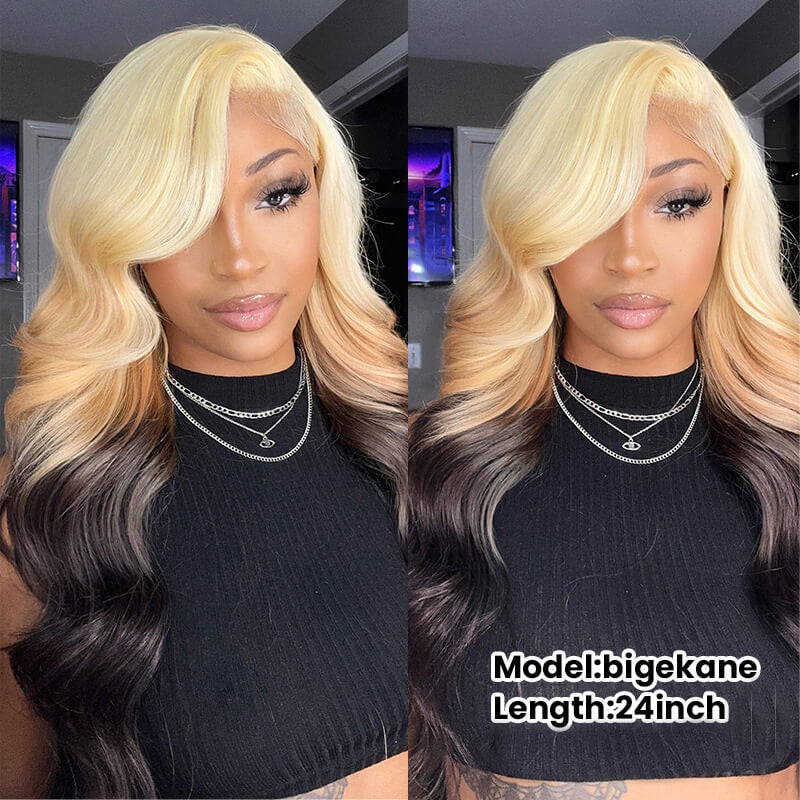 VIYA New Arrival Full Size™ Glueless 613 Blonde Brown Lace Frontal Loose Body Wave Human Hair Wigs Pre Plucked