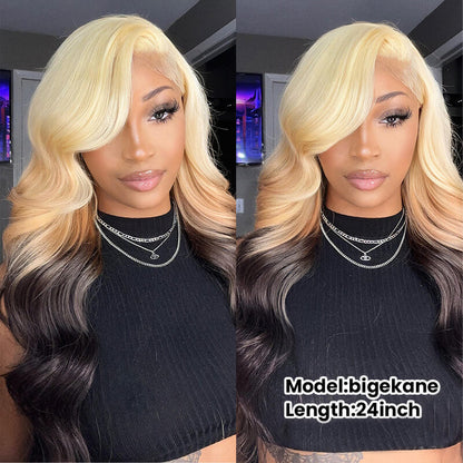 VIYA New Arrival Full Size™ Glueless 613 Blonde Brown Lace Frontal Loose Body Wave Human Hair Wigs Pre Plucked