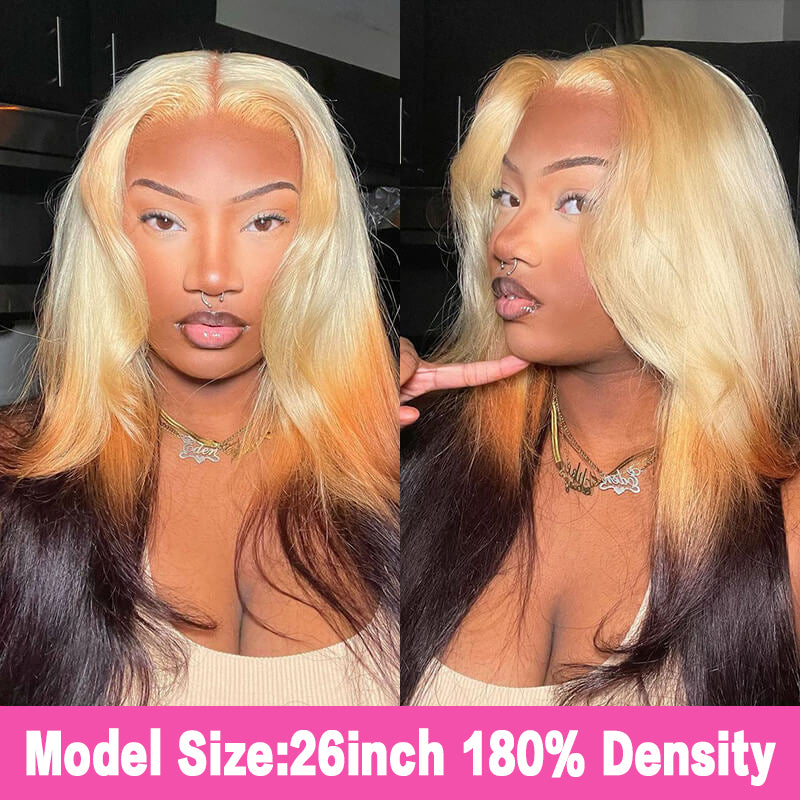 VIYA New Arrival Full Size™ Glueless 613 Blonde Brown Lace Frontal Loose Body Wave Human Hair Wigs Pre Plucked