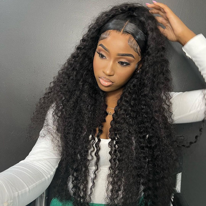 VIYA Full Size™ 13x4/13x6 HD Lace Frontal Deep Wave Natural Black Human Hair Pre Bleached Knots Wig