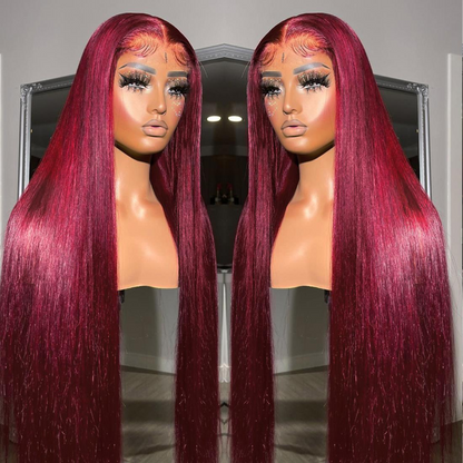 VIYA 13x4/13x6 HD Full Lace Frontal Pre Bleached Knots 99J Loose Body Wave Human Hair Wigs