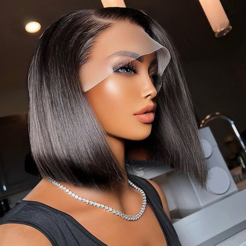 VIYA Straight Bob Full Lace Frontal 180% Density Human Hair Wig With Beginner Friendly