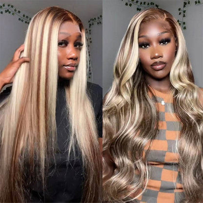 VIYA P4/613 Color Body Wave 13x6 Full Lace Frontal 180% Density Human Hair Wigs
