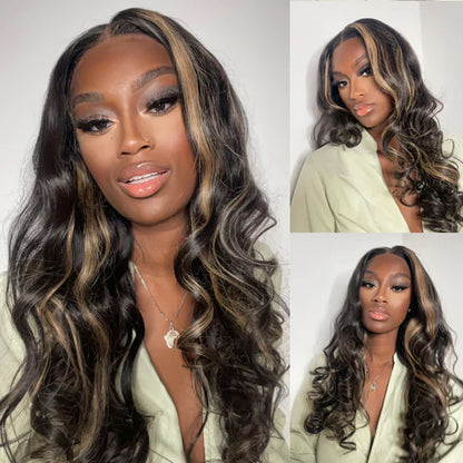 VIYA Loose Body Wave/Straight New Highlight Gold Sand Wig 13x4 Full Lace Frontal Wigs