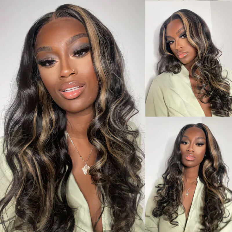 VIYA Loose Body Wave/Straight New Highlight Gold Sand Wig 13x4 Full Lace Frontal Wigs