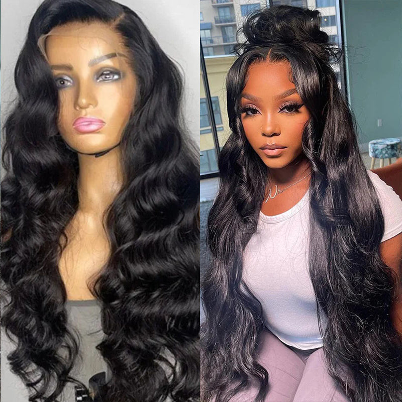 VIYA Body Wave 13x4 Lace Frontal Wig Natural Black Human Hair Wig