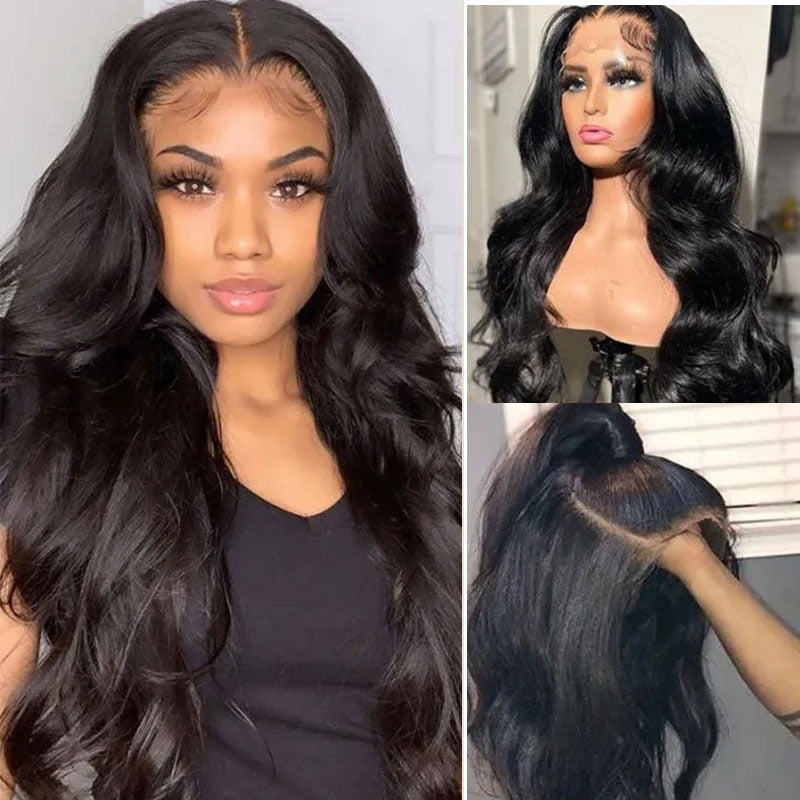 VIYA Body Wave 13x4 Lace Frontal Wig Natural Black Human Hair Wig