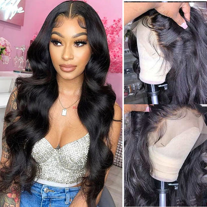 VIYA Body Wave 13x4 Lace Frontal Wig Natural Black Human Hair Wig