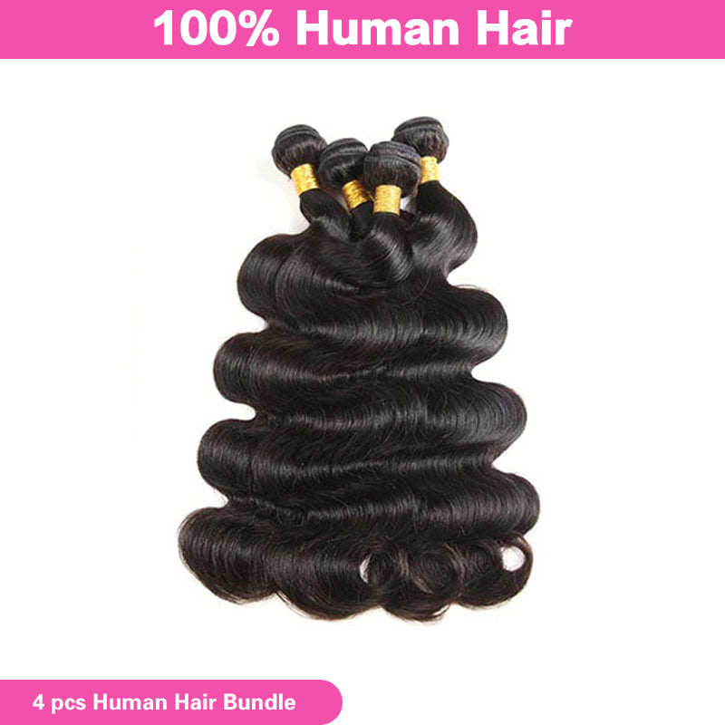 VIYA Body Wave Brazilian Hair Weave Extensions 4 Pcs Remy Human Hair Wefts