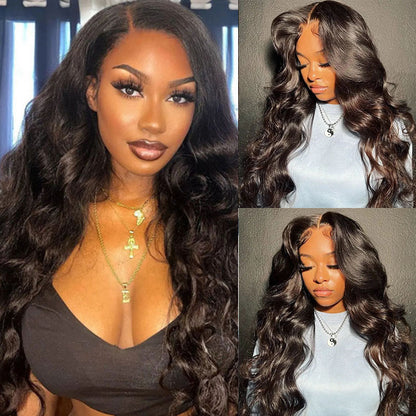 VIYA Body Wave 4x4 Lace Closure Wig Natural Black Human Hair Wig