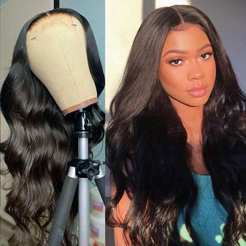 VIYA Body Wave 4x4 Lace Closure Wig Natural Black Human Hair Wig