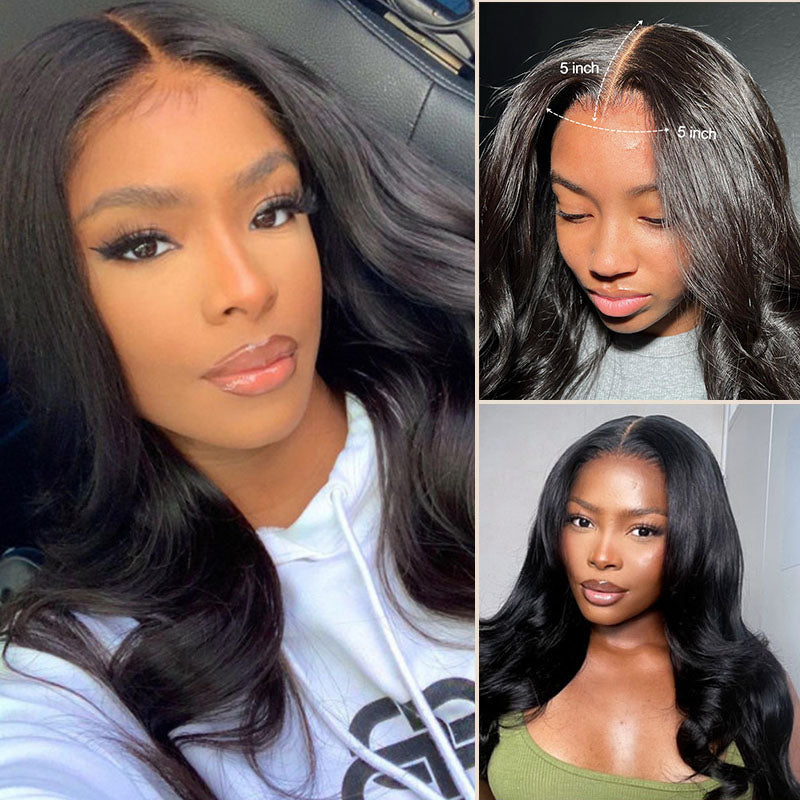 VIYA Body Wave 5x5 Lace Closure Wig Natural Black Human Hair Wig