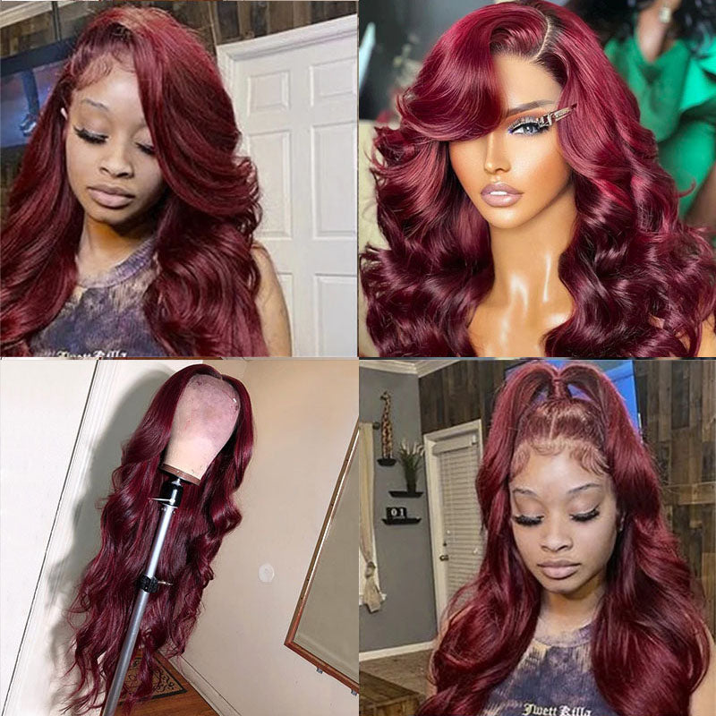 VIYA Body Wave 99J Color 13x4 HD Lace Front Wig Human Hair Wig
