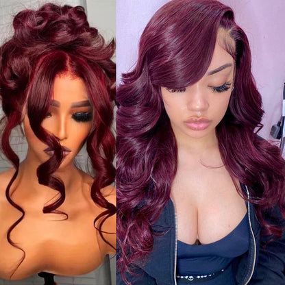 VIYA Body Wave 99J Color 13x4 HD Lace Front Wig Human Hair Wig