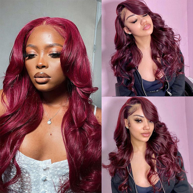 VIYA Body Wave 99J Color 13x4 HD Lace Front Wig Human Hair Wig
