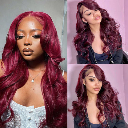 VIYA Body Wave 99J Color 13x4 HD Lace Front Wig Human Hair Wig