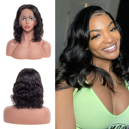 VIYA Body Wave Bob Wig 10-16 Inch Natural Black Human Hair Wig