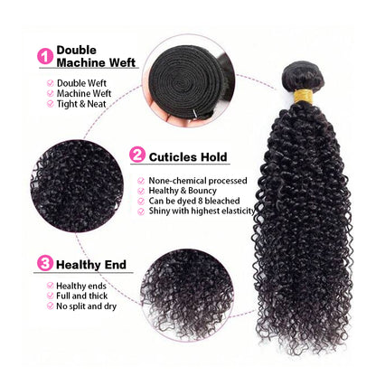 VIYA Curly 1 Bundle Human Virgin Hair Natural Color