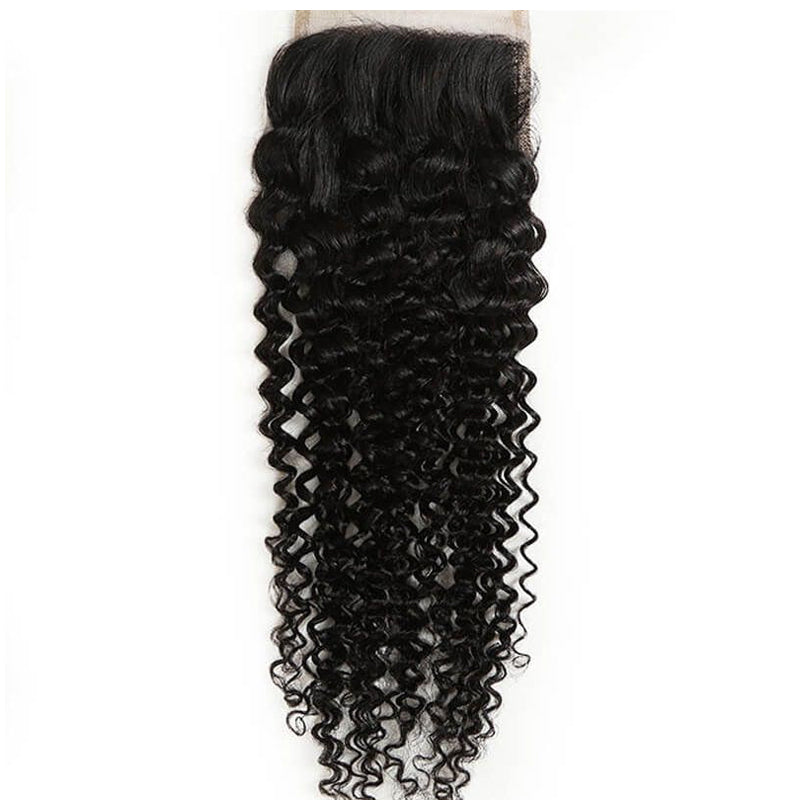 VIYA Curly 1 Pcs HD Lace Closure Natural Black Human Virgin Hair